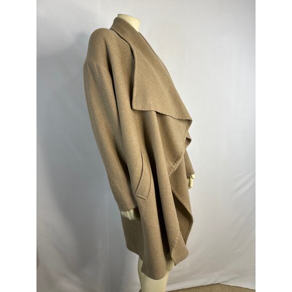 NWT Lauren Ralph Lauren truffle color draped waterfall open front coat size med - Picture 15 of 16